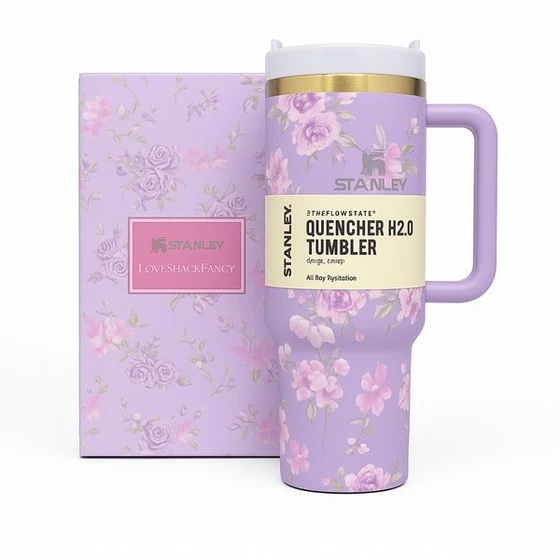 تراول ماگ استنلی گلدار حجم 1.180لیتر